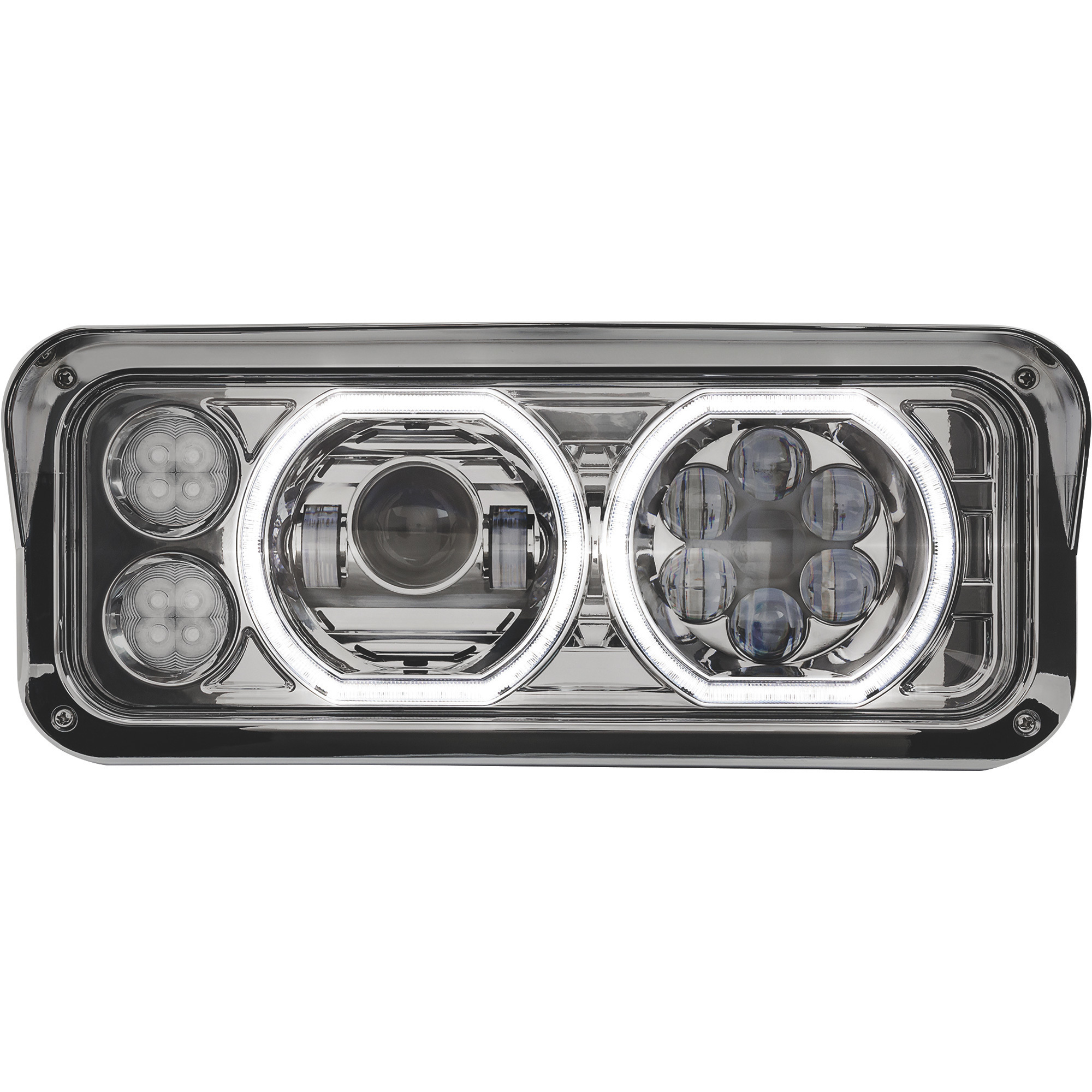 Trux Universal LED Projector Semi-Truck Headlight Assembly, Chrome, Driver's Side, Model# TLED-H120